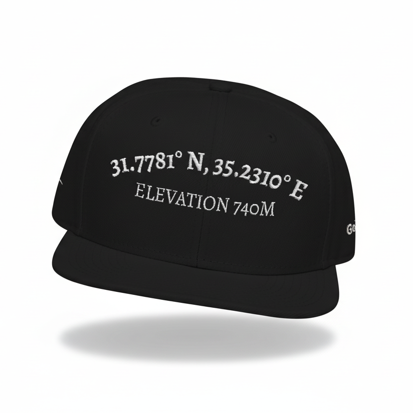 The Coordinates Embroidered Hat | Golgotha Location | Snapback Cap