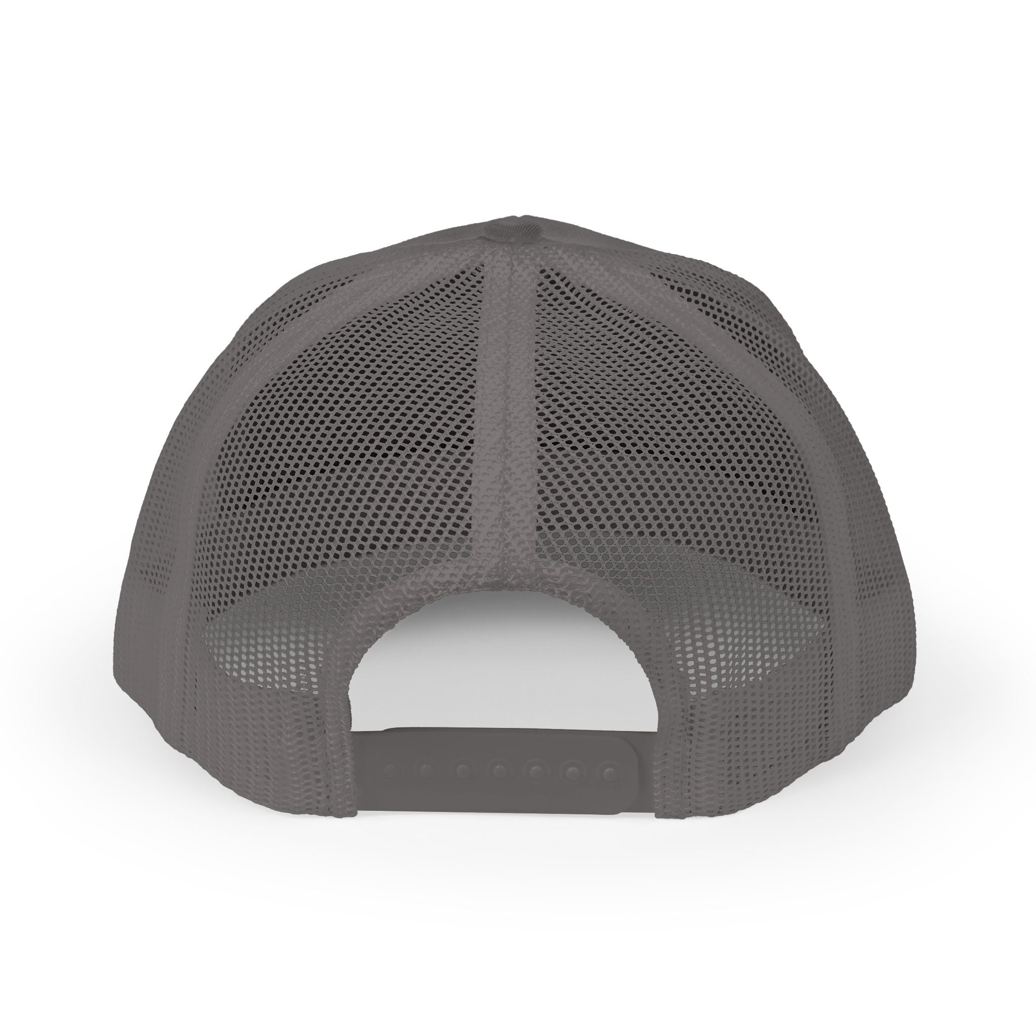 Retro RRR Embroidered Trucker Hat — Vintage Distressed Logo Cap (Charcoal) - Broken to Risen