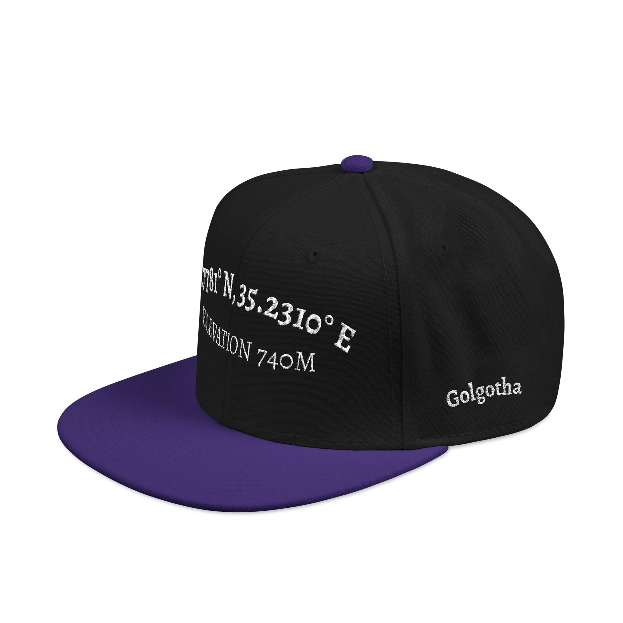 The Coordinates Embroidered Hat | Golgotha Location | Snapback Cap - Broken to Risen