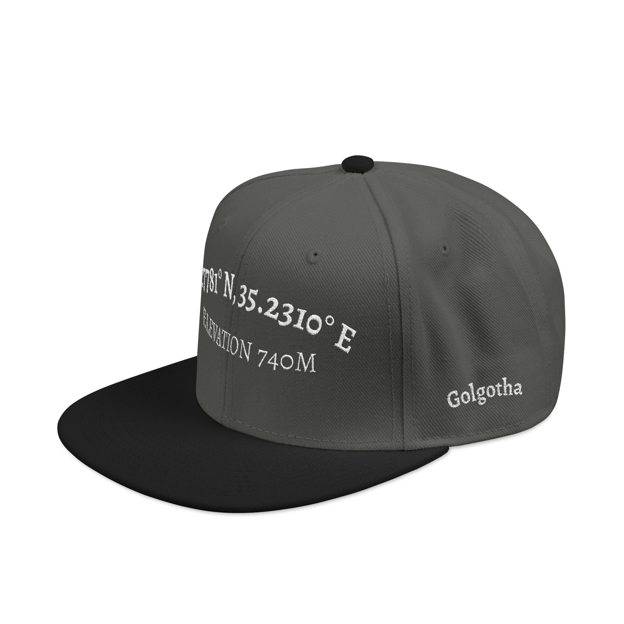 The Coordinates Embroidered Hat | Golgotha Location | Snapback Cap - Broken to Risen