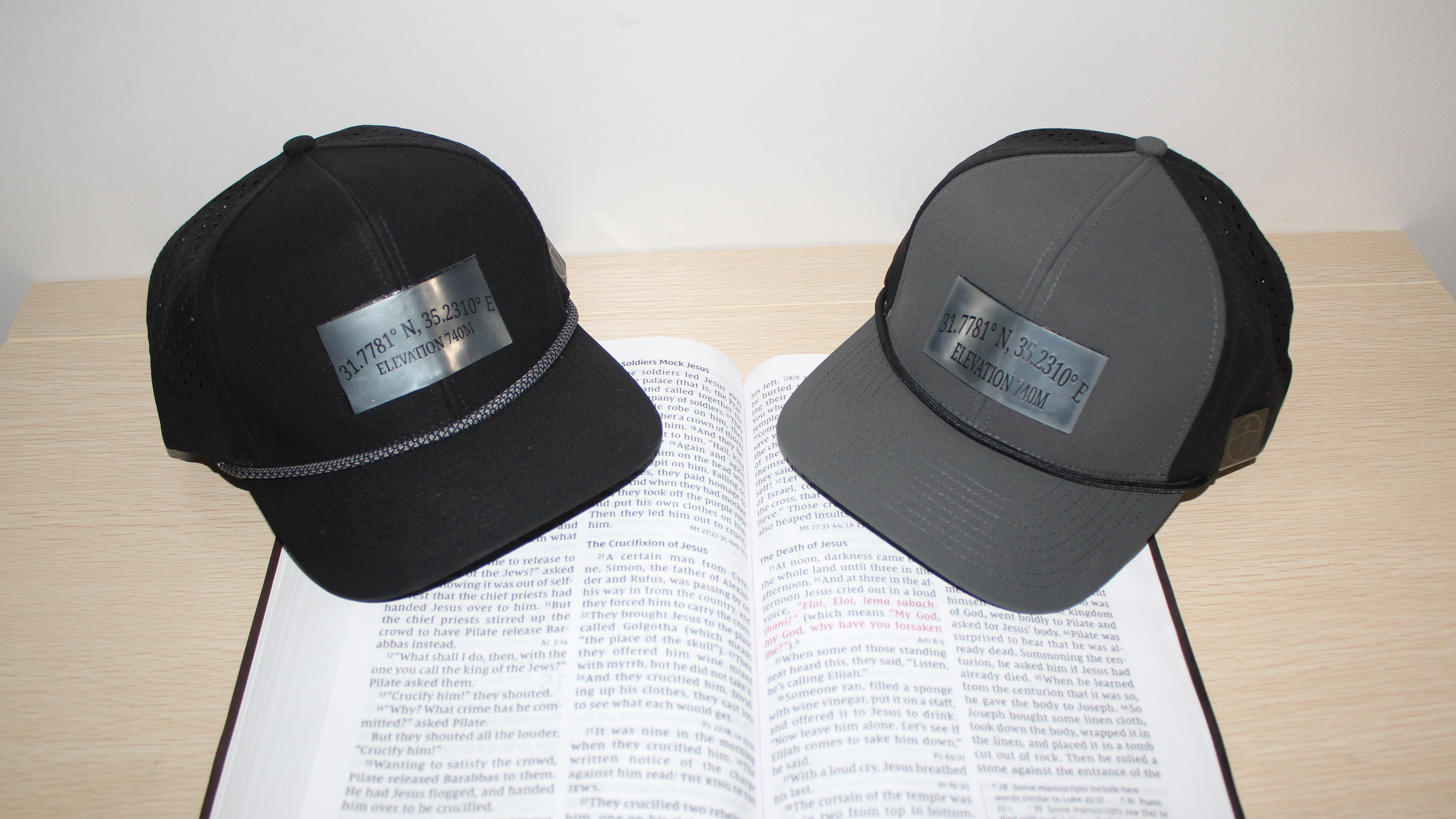 Golgotha Coordinates Hat | Acrylic Patch | Waterproof 6 Panel