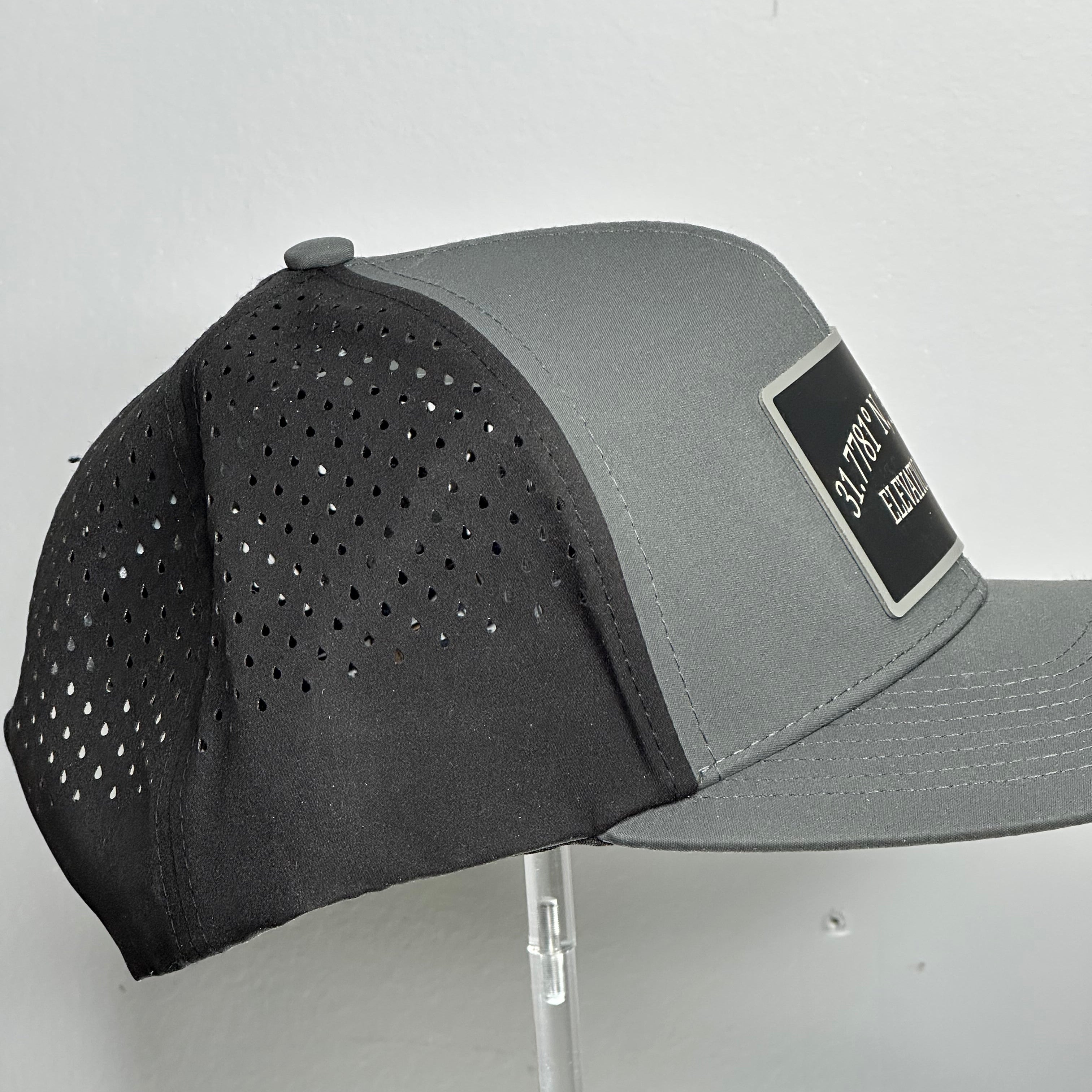 Golgotha Coordinates Hat | Silicon Patch | Waterproof 6 Panel | Charcoal/Black - Broken to Risen