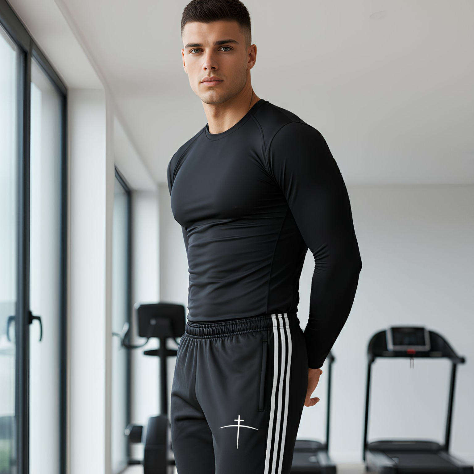 Cross on the horizon Side Stripe Running Pants - Broken to Risen