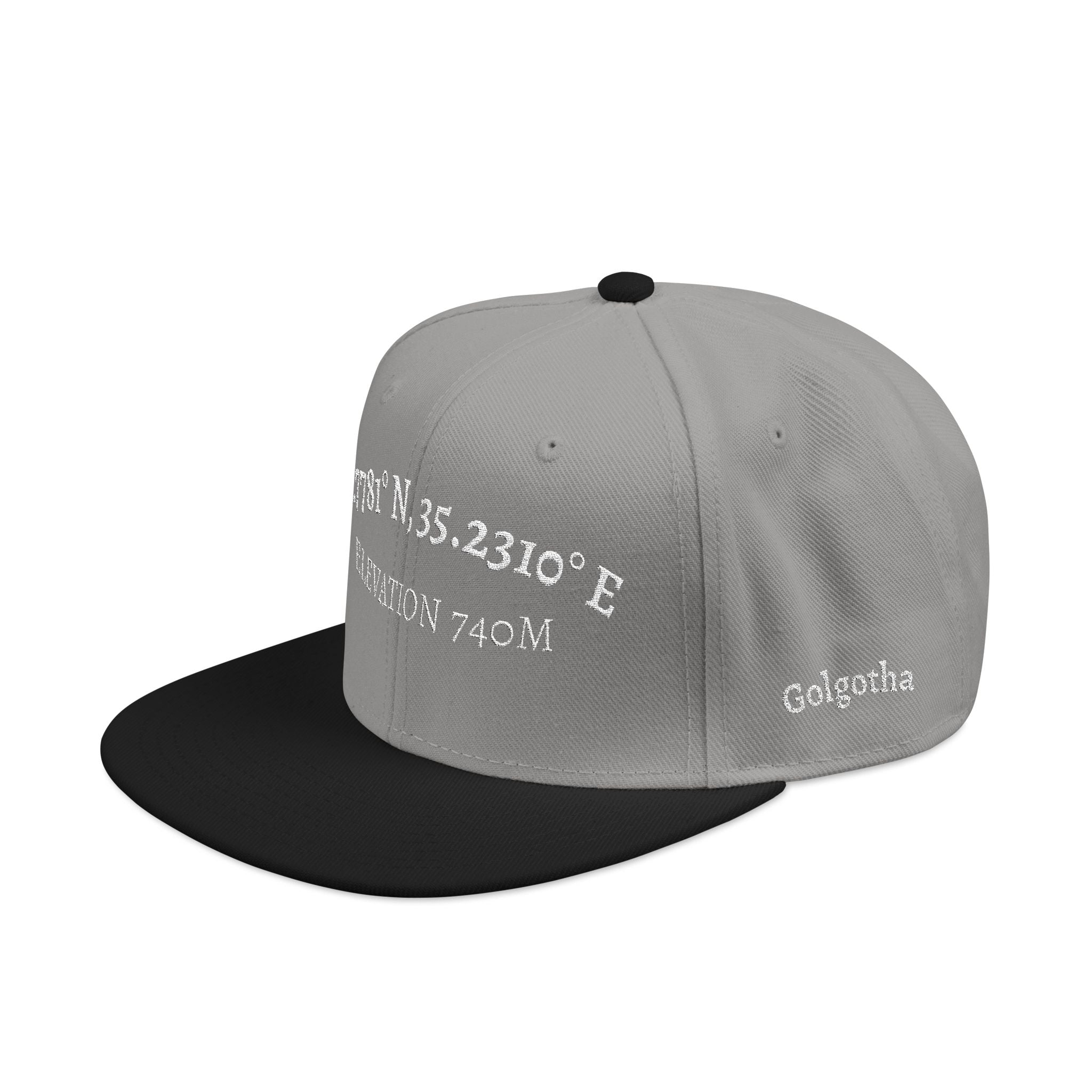 The Coordinates Embroidered Hat | Golgotha Location | Snapback Cap - Broken to Risen