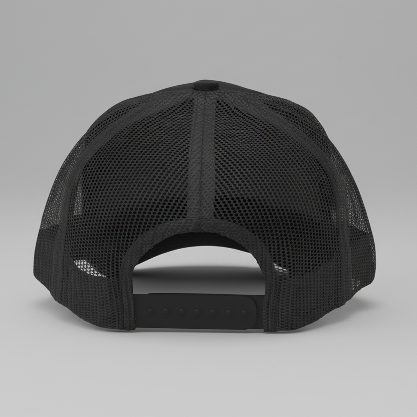 Cross on the Horizon Trucker Hat | Black/White | Mesh Back - Broken to Risen