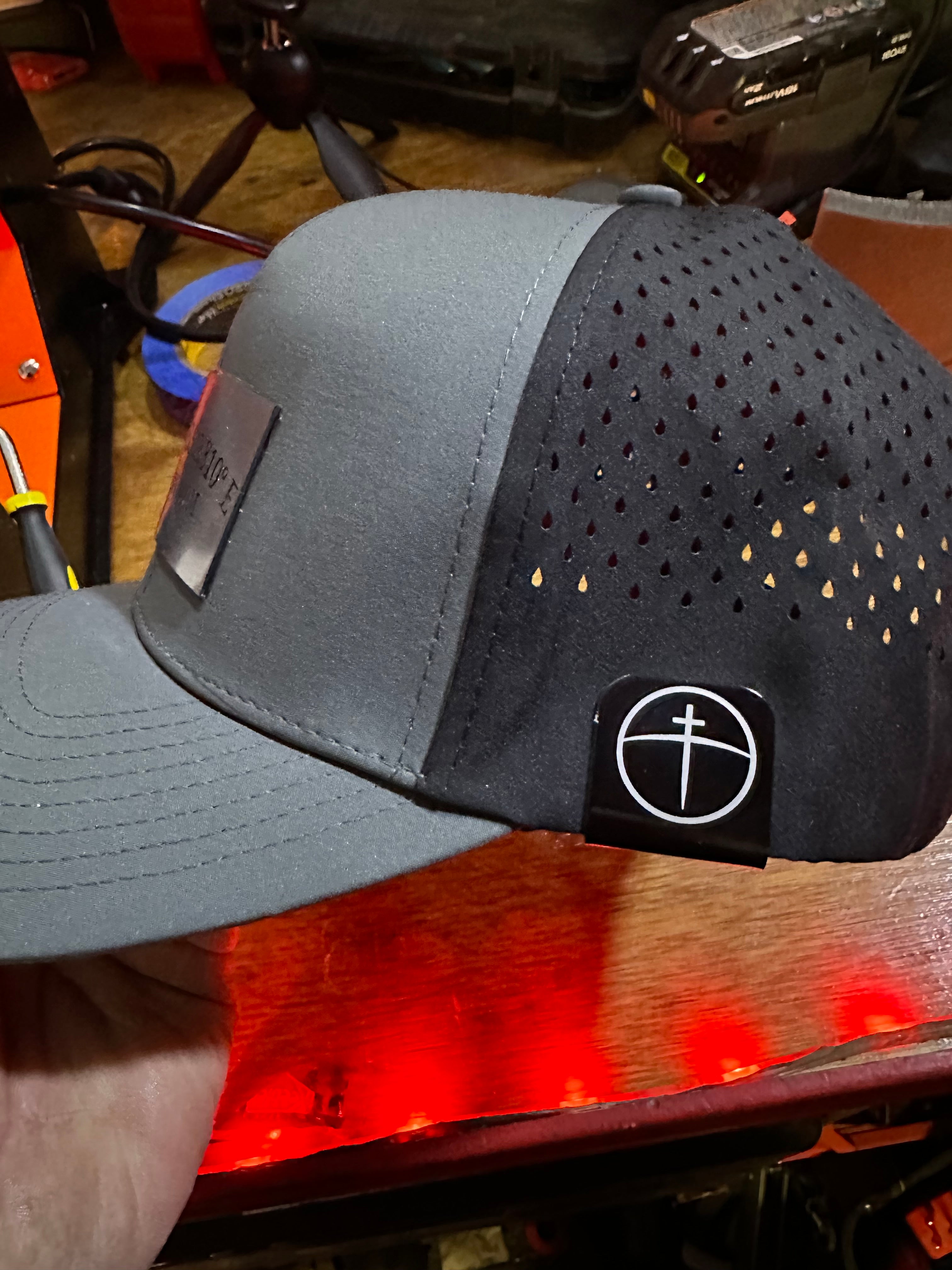 Golgotha Coordinates Hat | Acrylic Patch | Waterproof 6 Panel | Black/Black - Broken to Risen