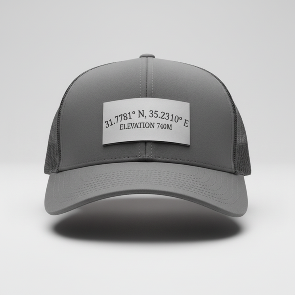 Golgotha Coordinates Hat | Acrylic Patch | Waterproof 6 Panel