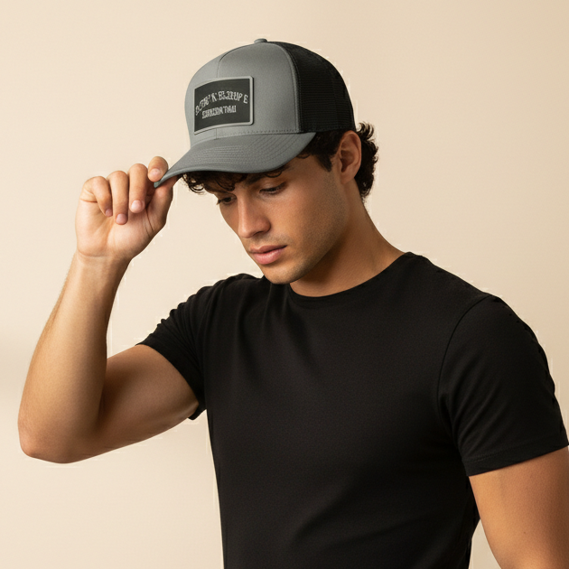 Golgotha Coordinates Hat | Silicon Patch | Waterproof 6 Panel | Charcoal/Black - Broken to Risen
