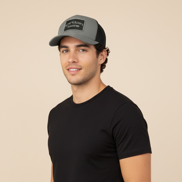 Golgotha Coordinates Hat | Silicon Patch | Waterproof 6 Panel | Charcoal/Black - Broken to Risen