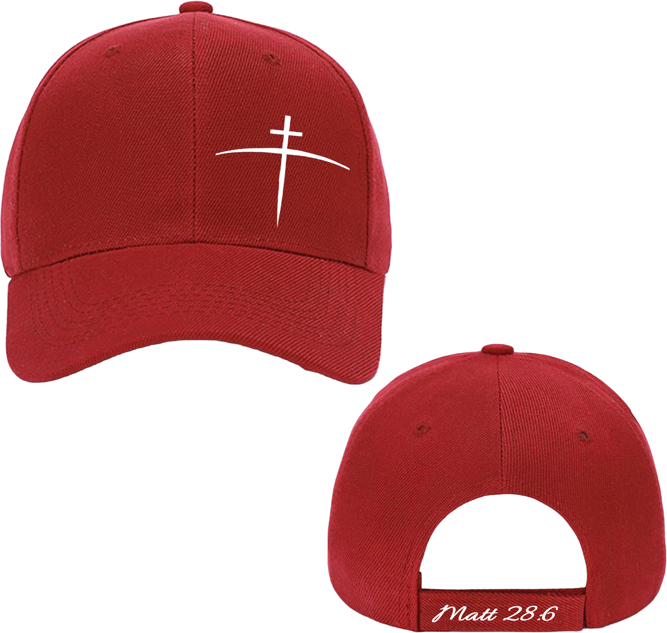 Cross on the Horizon Cap – Where Faith Meets the Streets - Red - Broken to Risen